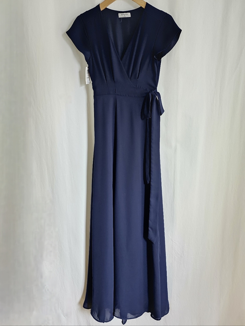 Aritzia Babaton Lexia Short Sleeve Chiffon Wrap Maxi Dress - Picture 6 of 16